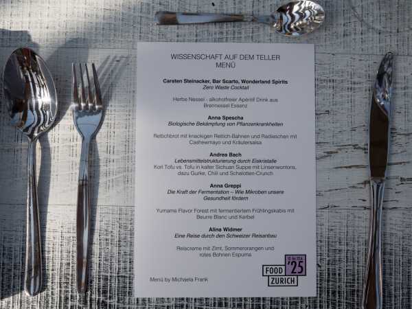 Food Zurich event menu