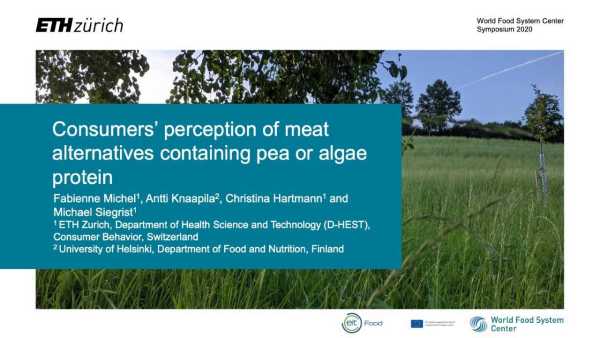 Consumers' perception of meat alternatives containing pea or algae protein