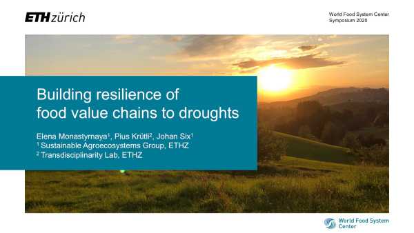 Building value chain resilience to droughts. What does it take? The case of Swiss value chains