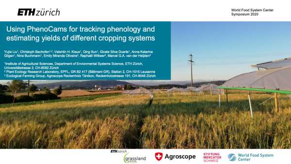 Using PhenoCams for tracking phenology and estimating yields of different cropping systems