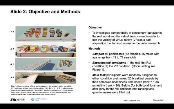 The comparability of consumers’ behavior in virtual reality and real life based on a cereal ranking task