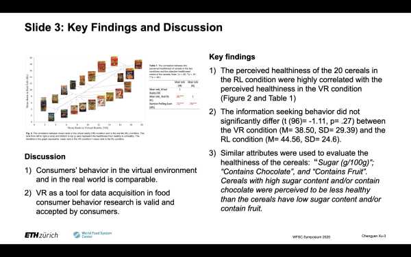 The comparability of consumers’ behavior in virtual reality and real life based on a cereal ranking task